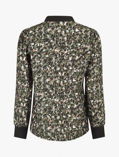 Blouse fluide à imprimé abstrait - Kaki - 2