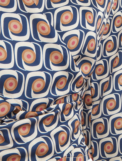 Crop-top cache-coeur satiné imprimé 70&