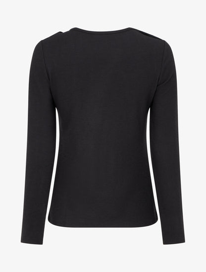 Pull à détail dentelle et empiècement métallique - Noir - 2