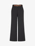 Pantalon droit uni taille haute - Noir - 1