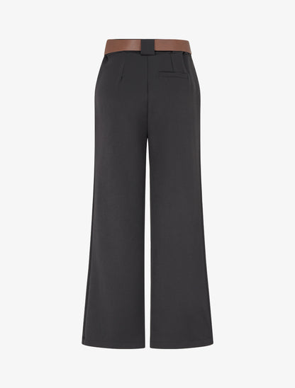 Pantalon droit uni taille haute - Noir - 2
