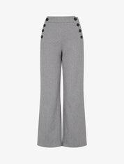 Pantalon à pont droit imprimé chevron - Gris - 1