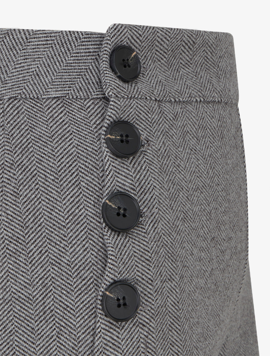 Gerade Marlenehose mit Zickzack-Print. - Grau