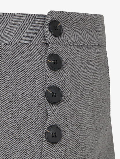 Gerade Marlenehose mit Zickzack-Print. - Grau