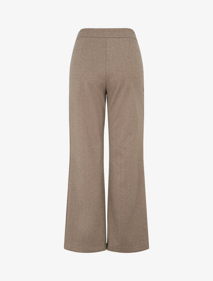 Pantalon à pont droit imprimé chevron - Beige - 2