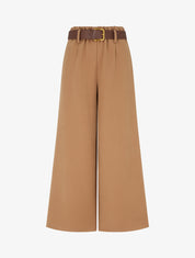 Pantalon élastiqué coupe ample - Camel - 1