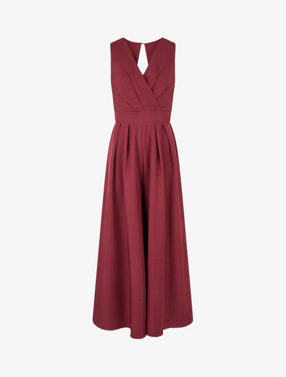 Combinaison unie à ouverture au dos - Bordeaux - 1