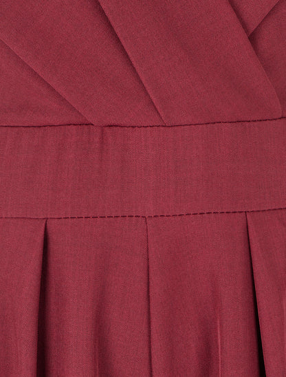 Combinaison unie à ouverture au dos - Bordeaux - 3