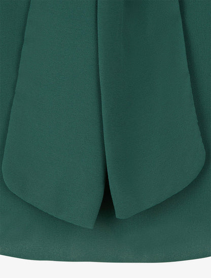 Top droit à col lavallière bijou - Vert foncé - 3
