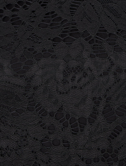 Top uni en dentelle - Noir - 3