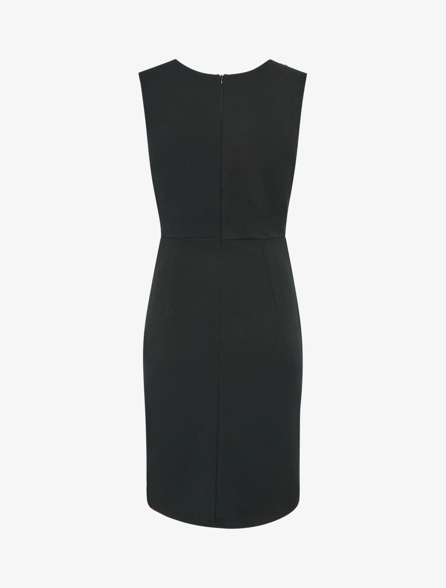 Robe drapé à col bénitier - Noir - 2