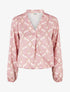 Top satiné à manches longues imprimé graphique - Rose - 1