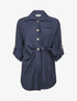 Chemise asymétrique effet drapé - Marine - 1
