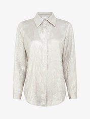 Chemise fluide effet froissé coupe droite - Beige - 1