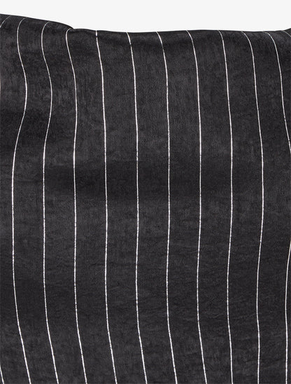 Robe longue à rayures irisées - Noir - 3