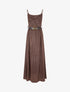 Robe longue à rayures irisées - Marron - 1