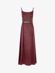 Robe longue à rayures irisées - Bordeaux - 1
