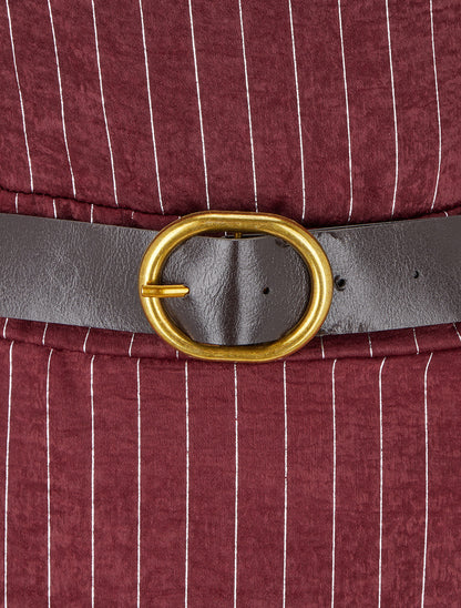 Robe longue à rayures irisées - Bordeaux - 3
