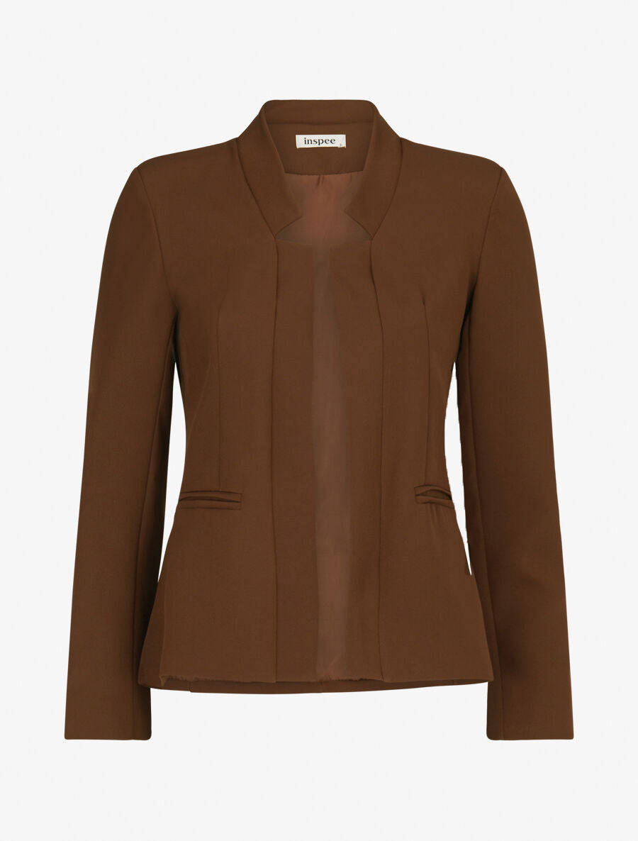 Veste à col cranté - Marron - 5