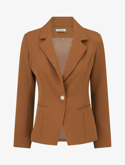 Blazer uni boutonné - Camel - 1