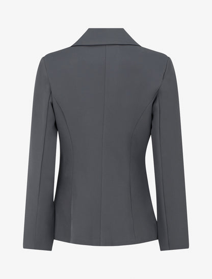 Blazer uni boutonné - Gris - 2