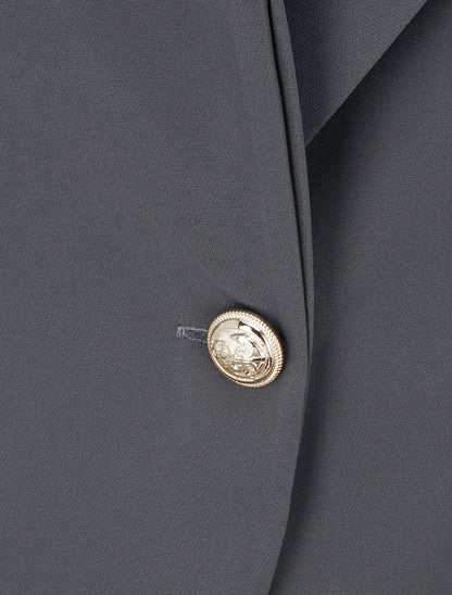 Blazer uni boutonné - Gris - 3