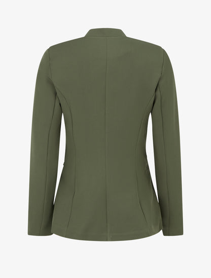 Veste unie à poches décoratives zippées - Kaki - 2