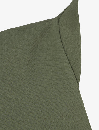 Veste unie à poches décoratives zippées - Kaki - 3