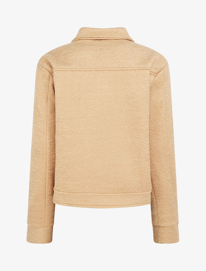 Manteau court à poches à rabat - Beige - 2