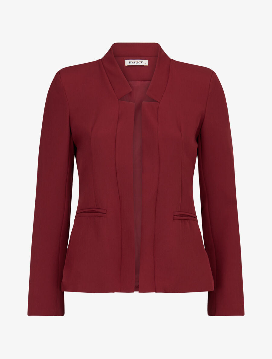 Veste à col cranté - Rouge brique - 1
