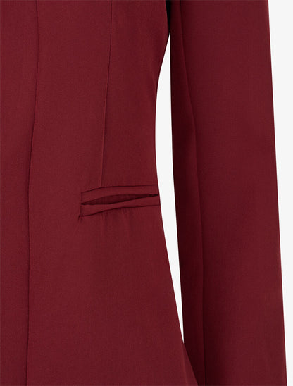 Veste à col cranté - Rouge brique - 3