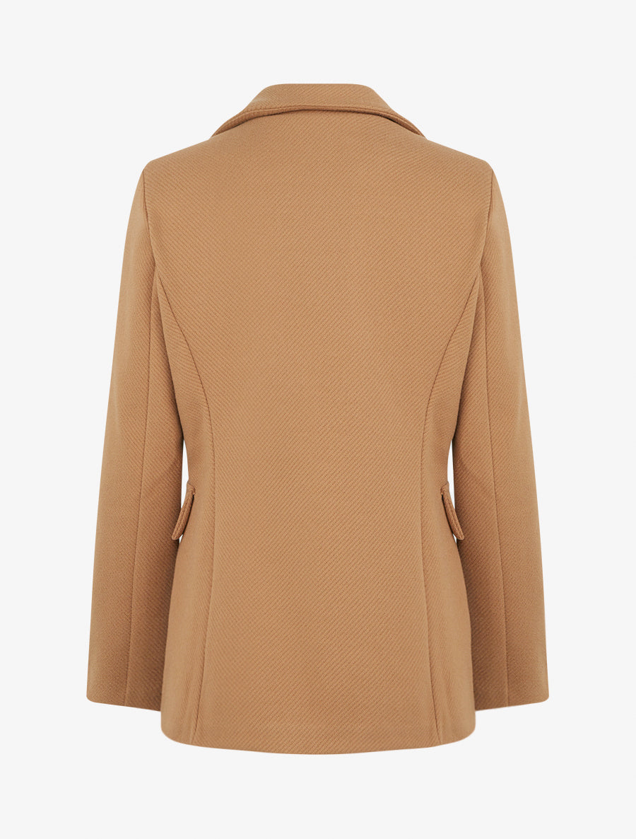 Manteau court à poches décoratives - Camel - 2