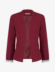 Gerade geschnittener Blazer mit Schulterpolstern - Bordeaux