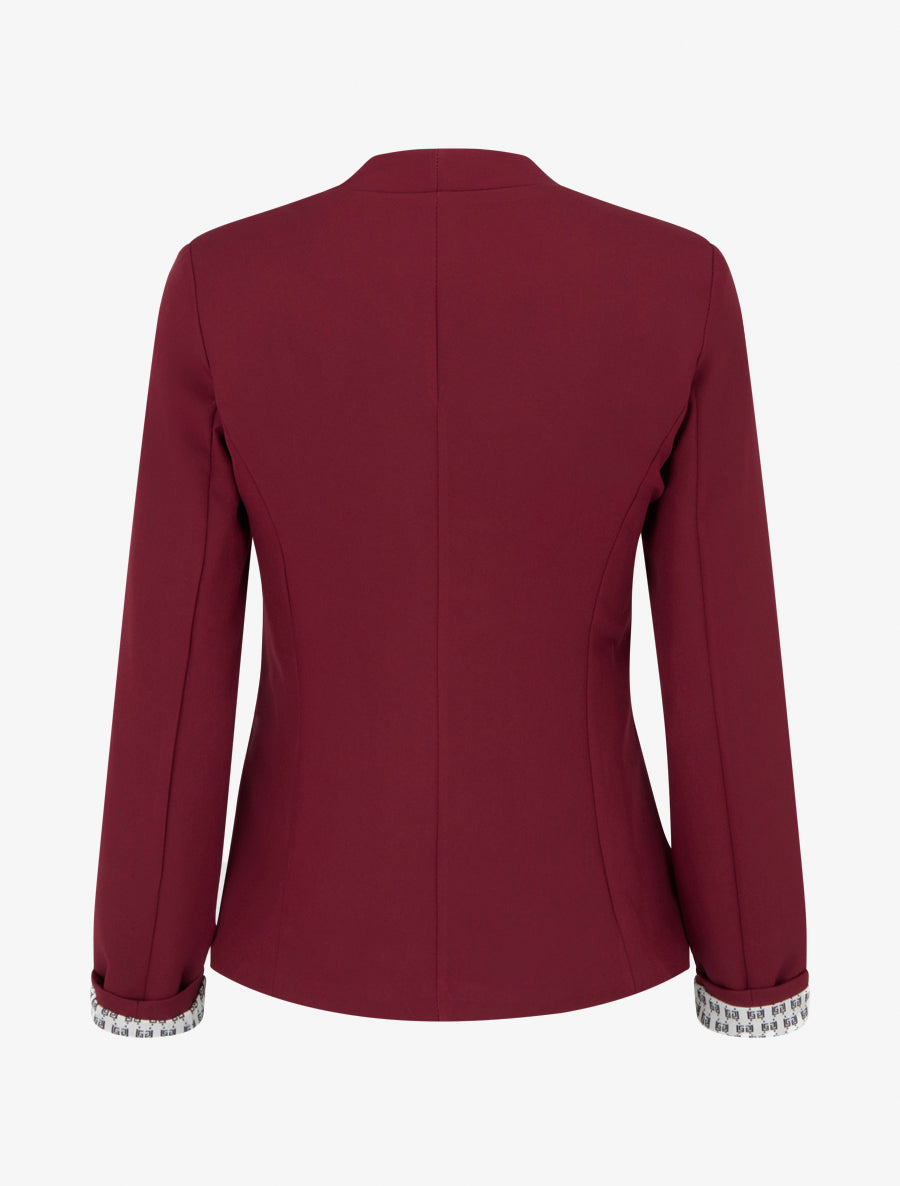 Gerade geschnittener Blazer mit Schulterpolstern - Bordeaux