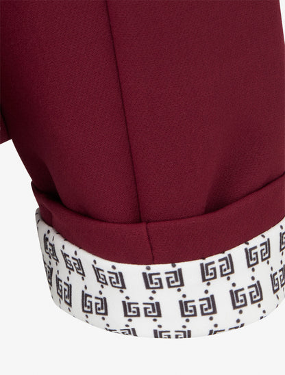 Gerade geschnittener Blazer mit Schulterpolstern - Bordeaux