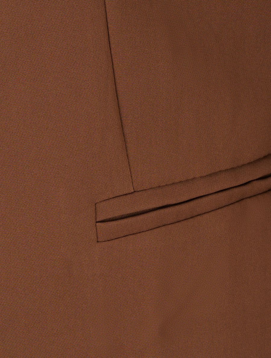 Gerade geschnittener Blazer mit Schulterpolstern - Braun