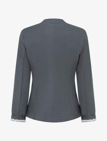 Veste droite à épaulettes - Gris - 2