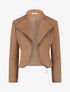 Veste en suédine à zip décoratif - Camel - 1