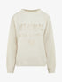 Pull en maille uni à flocage - Crème - 1