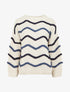 Pull en maille à motif vagues - Bleu - 1