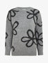 Pull droit à imprimé floral - Gris - 1