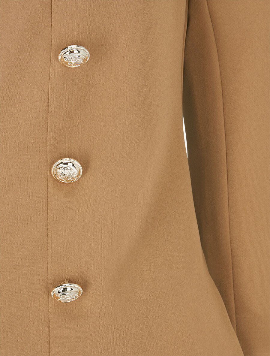 Veste officier à col droit - Beige foncé - 3