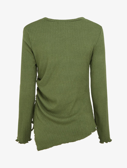 Pull asymétrique et cordons de serrage - Kaki - 2