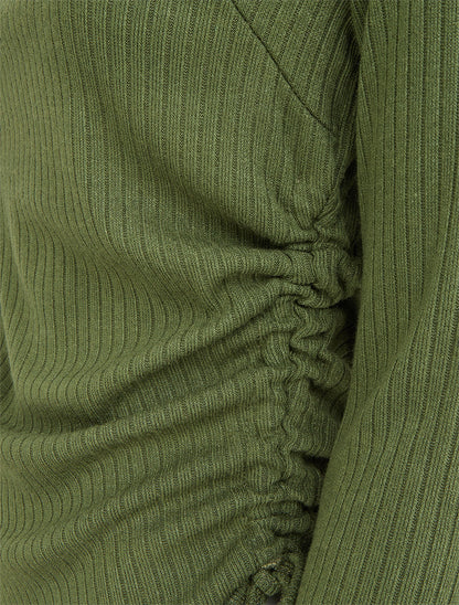 Pull asymétrique et cordons de serrage - Kaki - 3