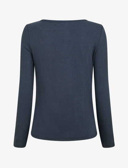 Pull uni à côté effet drapé - Marine - 2