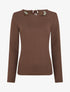 Pull fin uni à empiècement bijoux - Marron - 1