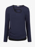 Pull fin ajouré à boutons - Marine - 1