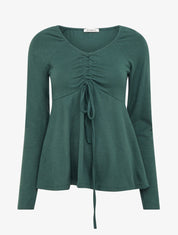 Pull fin à liens de serrage - Vert sapin - 1