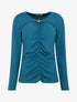 Pull fin à empiècement bijou strassé - Bleu canard - 1