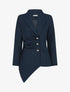 Veste asymétrique à plis - Marine - 1